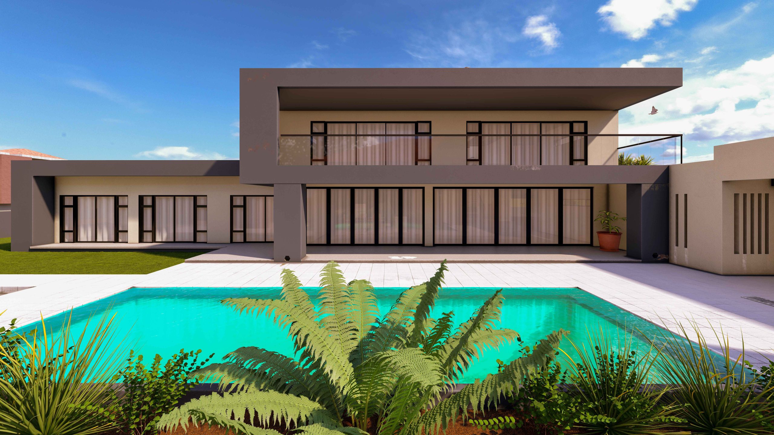 Modern residential with pool in Vereeniging by Studio 51Ten Architecture